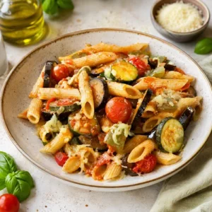 Pasta met gegrilde groenten